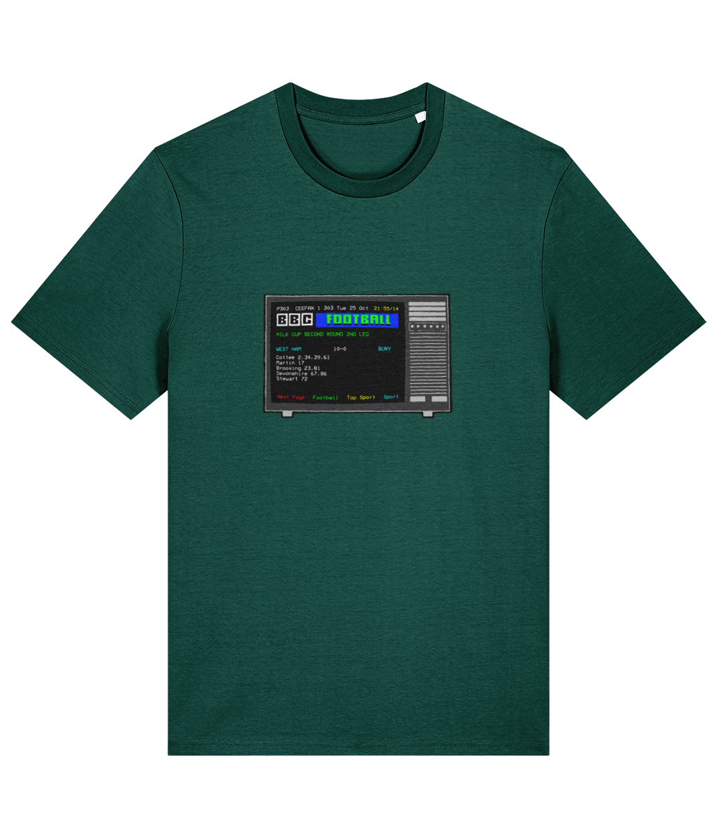 Football Teletext 'WEST HAM UNITED v Bury 1983' Unisex T-Shirt