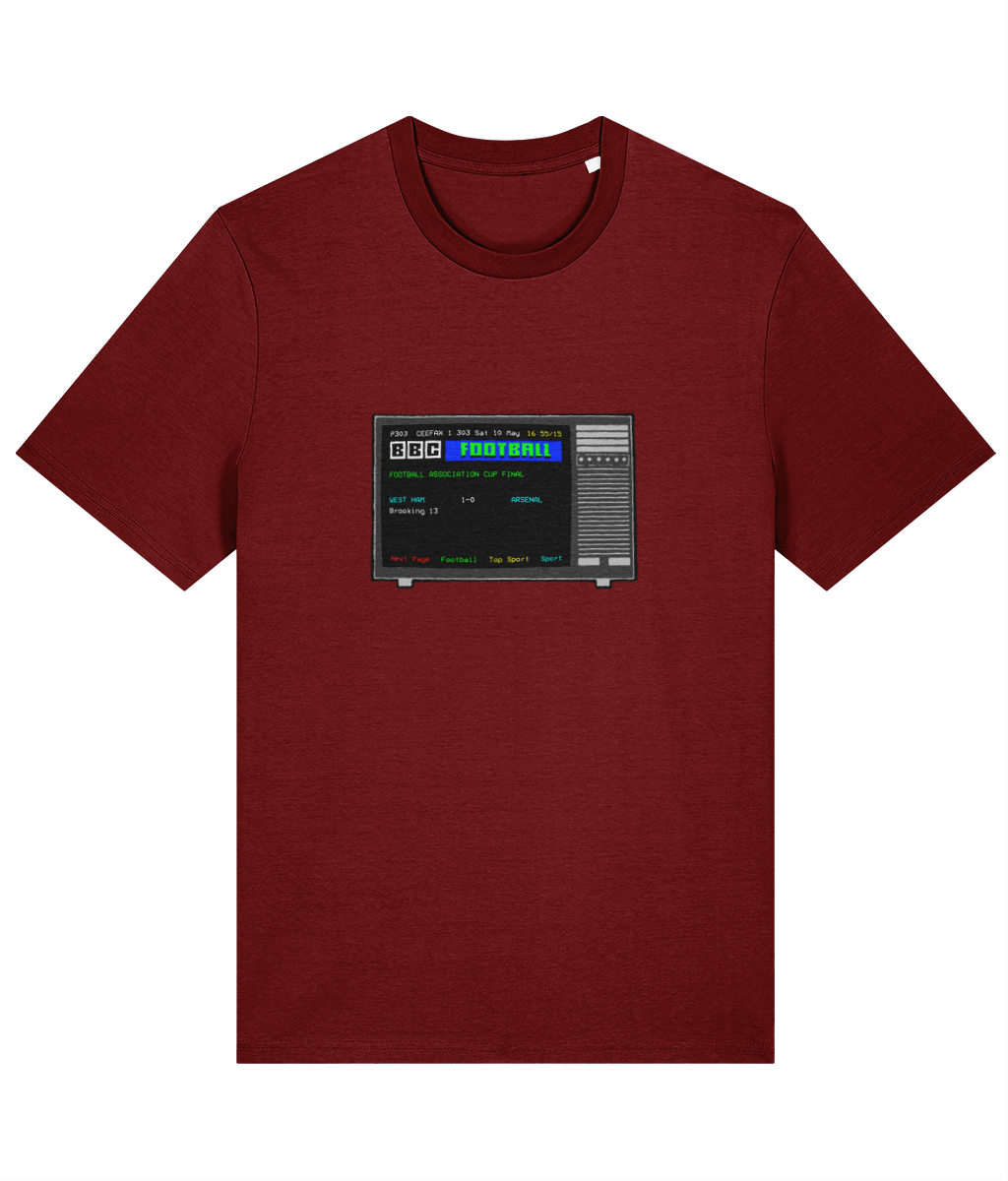 Football Teletext 'WEST HAM UNITED v Arsenal 1980' Unisex T-Shirt