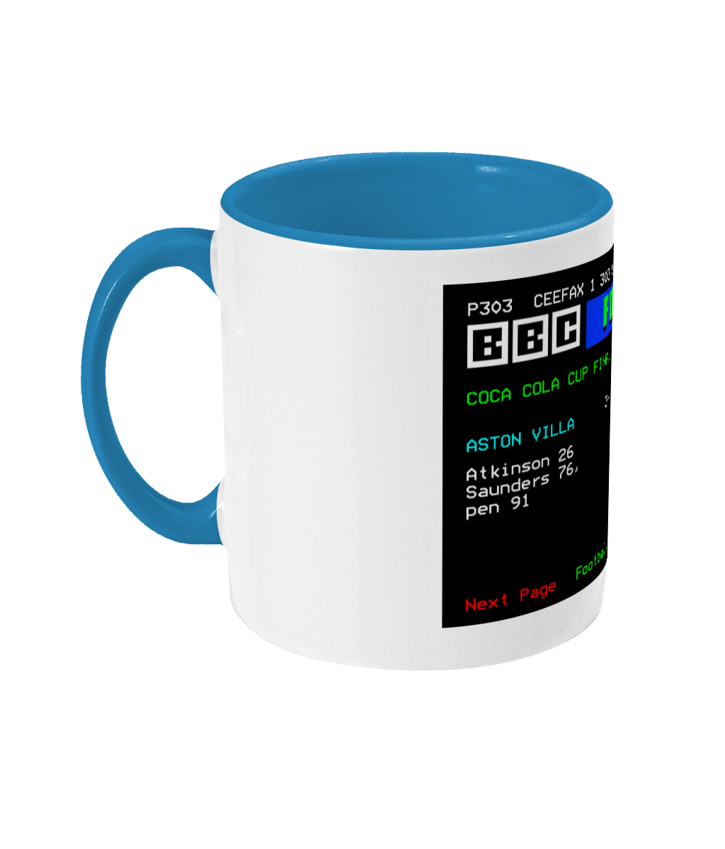 Football Teletext 'ASTON v v Manchester U 1994' Mug