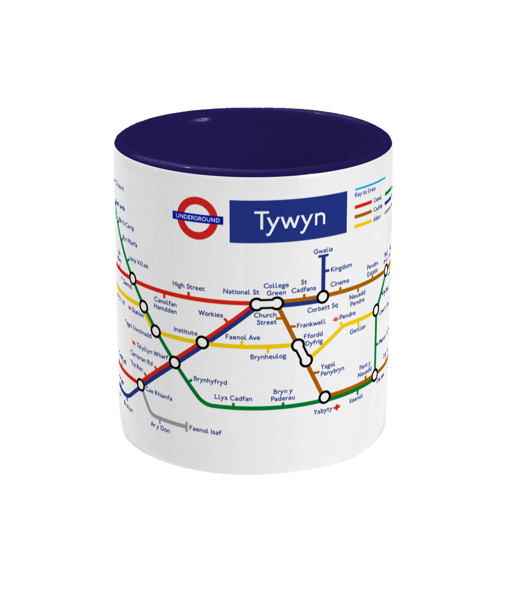 Maps and Signs Tube Map 'Tywyn' Mug
