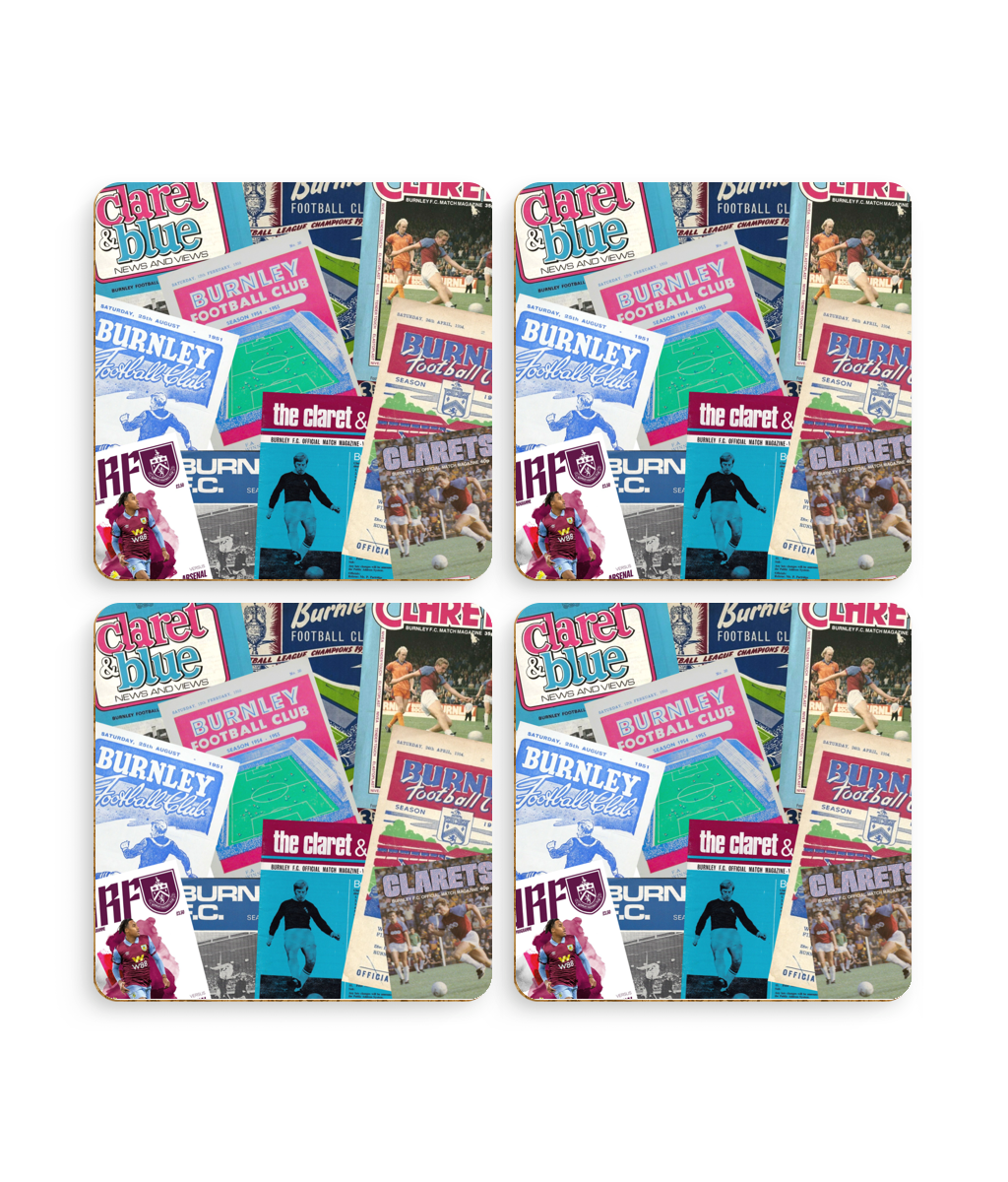 Football Programmes 'Burnley' Coasters