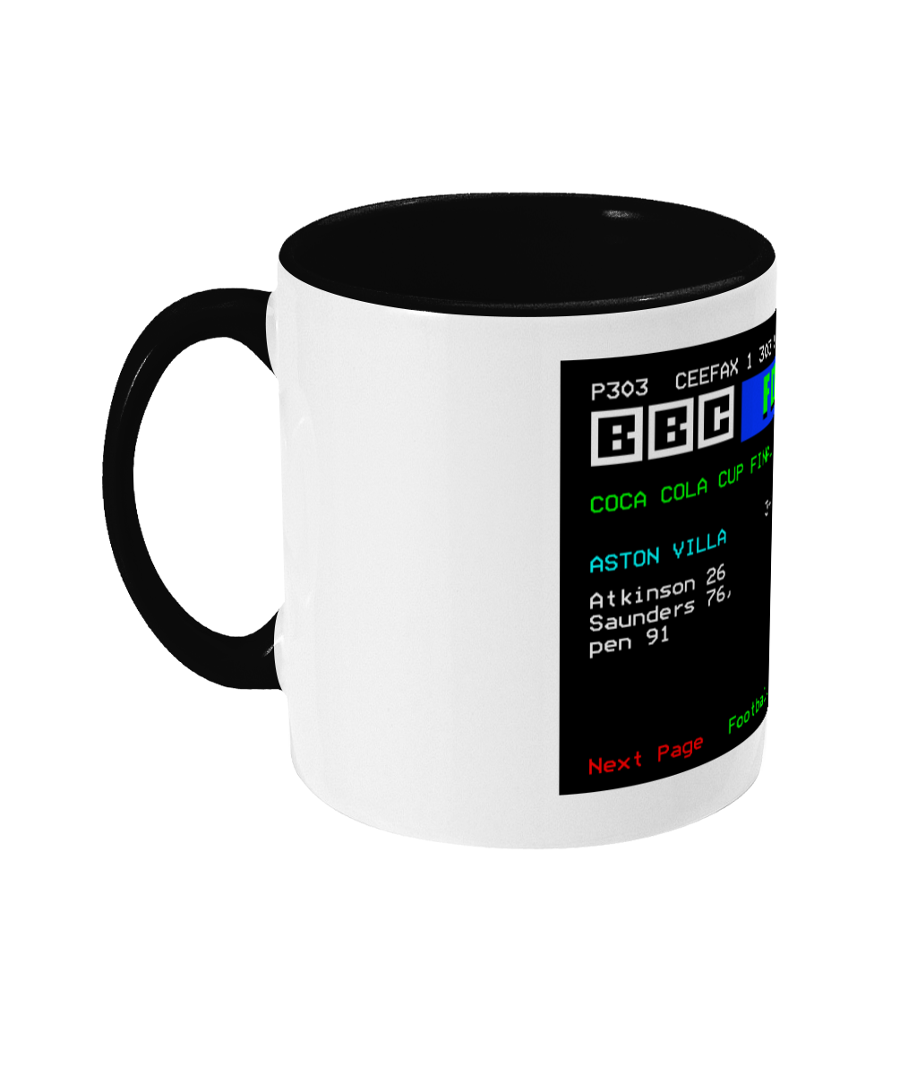 Football Teletext 'ASTON v v Manchester U 1994' Mug