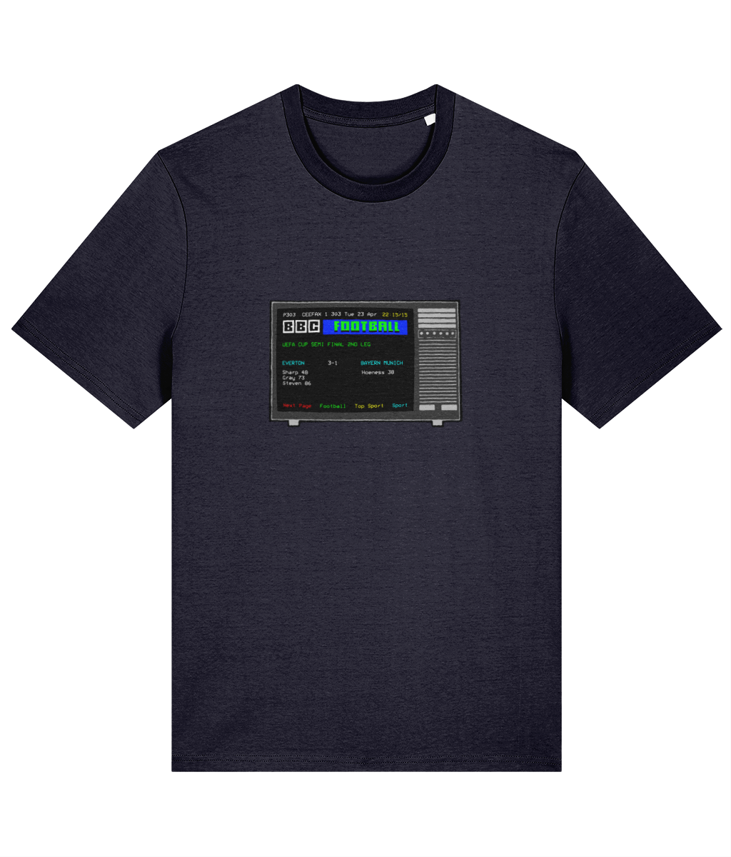 Football Teletext 'EVERTON v Bayern Munich 1985' Unisex T-Shirt