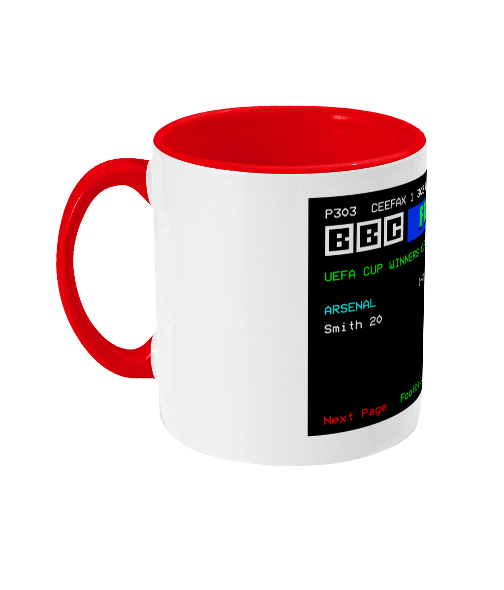 Football Teletext 'ARSENAL v Parma 1994' Mug