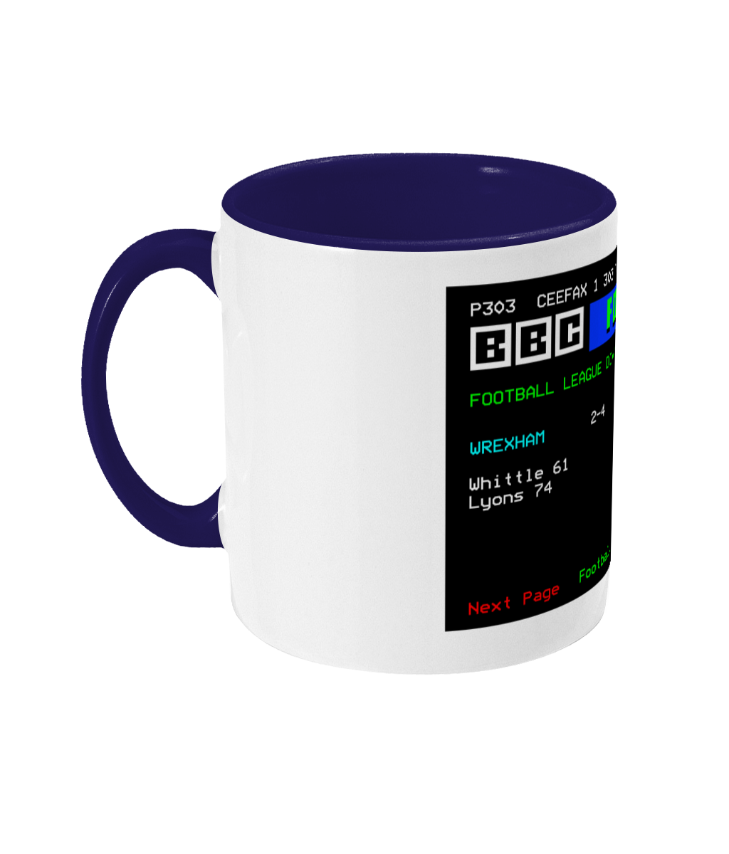 Football Teletext 'Wrexham v CRYSTAL P 1977' Mug