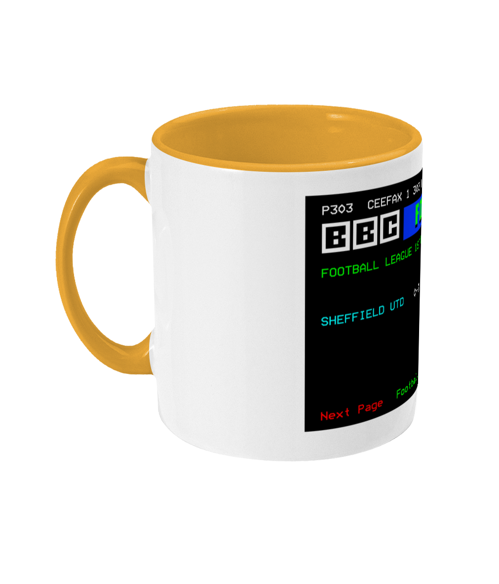 Football Teletext 'Sheffield U v WOLVERHAMPTON 2003' Mug