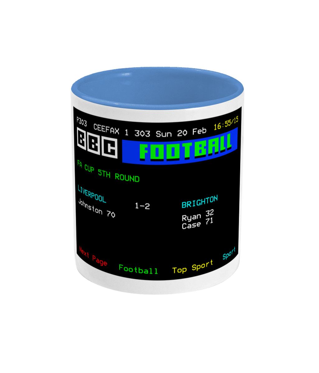 Football Teletext 'Liverpool v BRIGHTON 1983' Mug