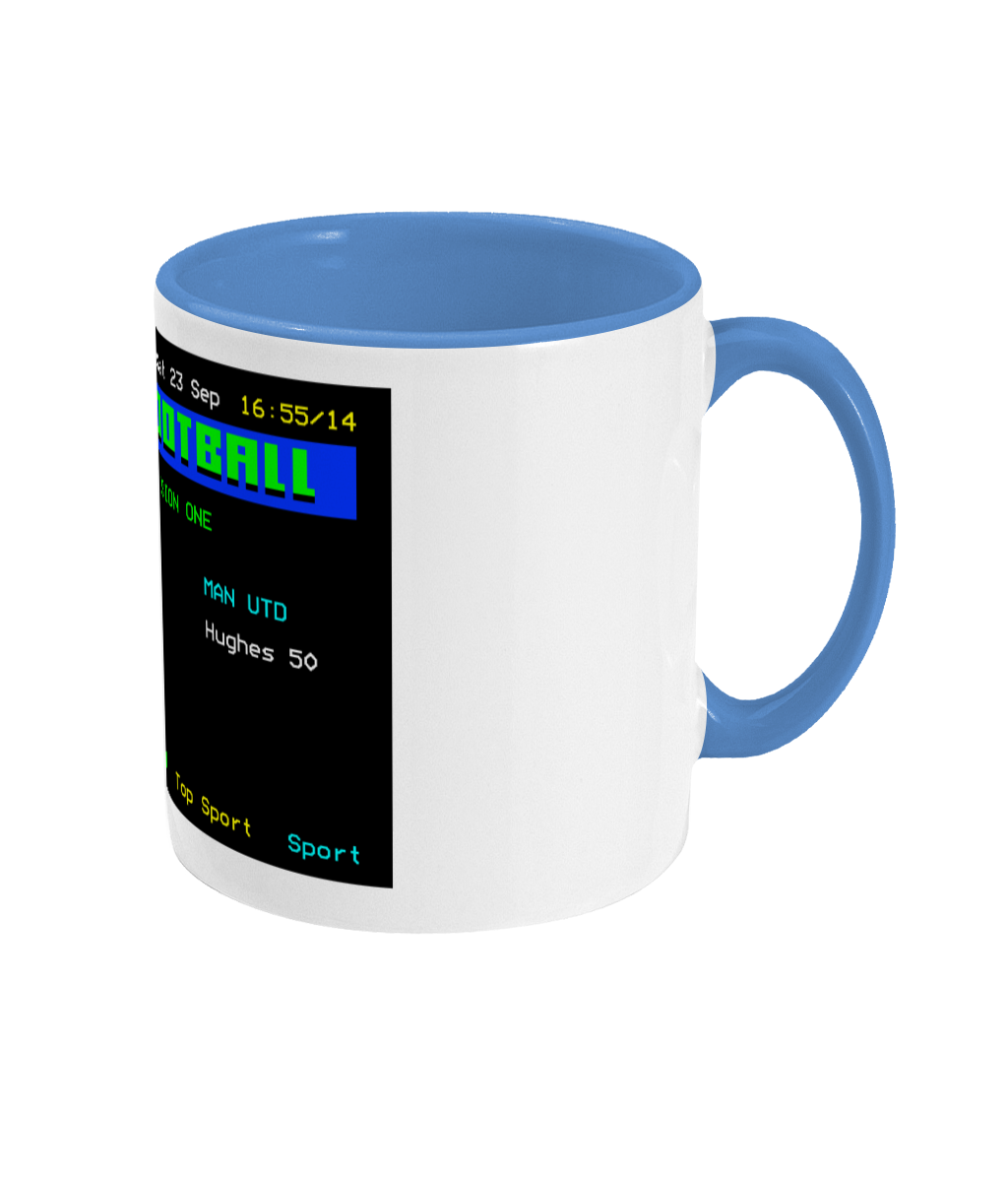 Football Teletext 'MANCHESTER C v Manchester U 1989' Mug