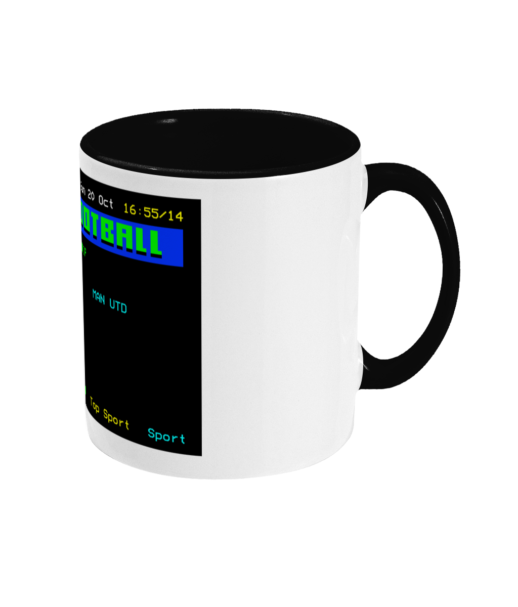 Football Teletext 'NEWCASTLE v Manchester U 1996' Mug