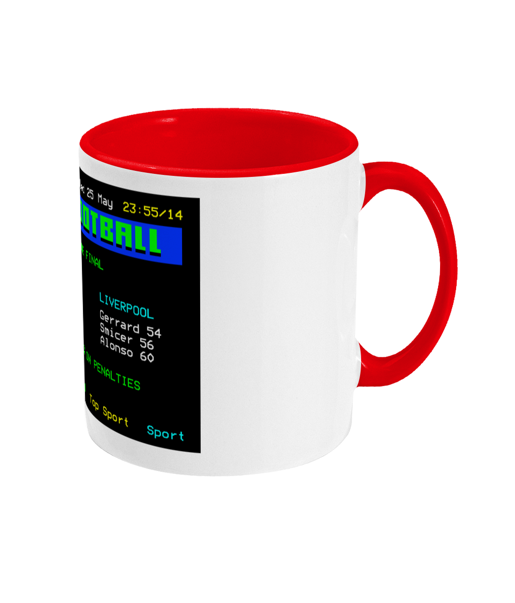 Football Teletext 'Milan v LIVERPOOL 2005' Mug