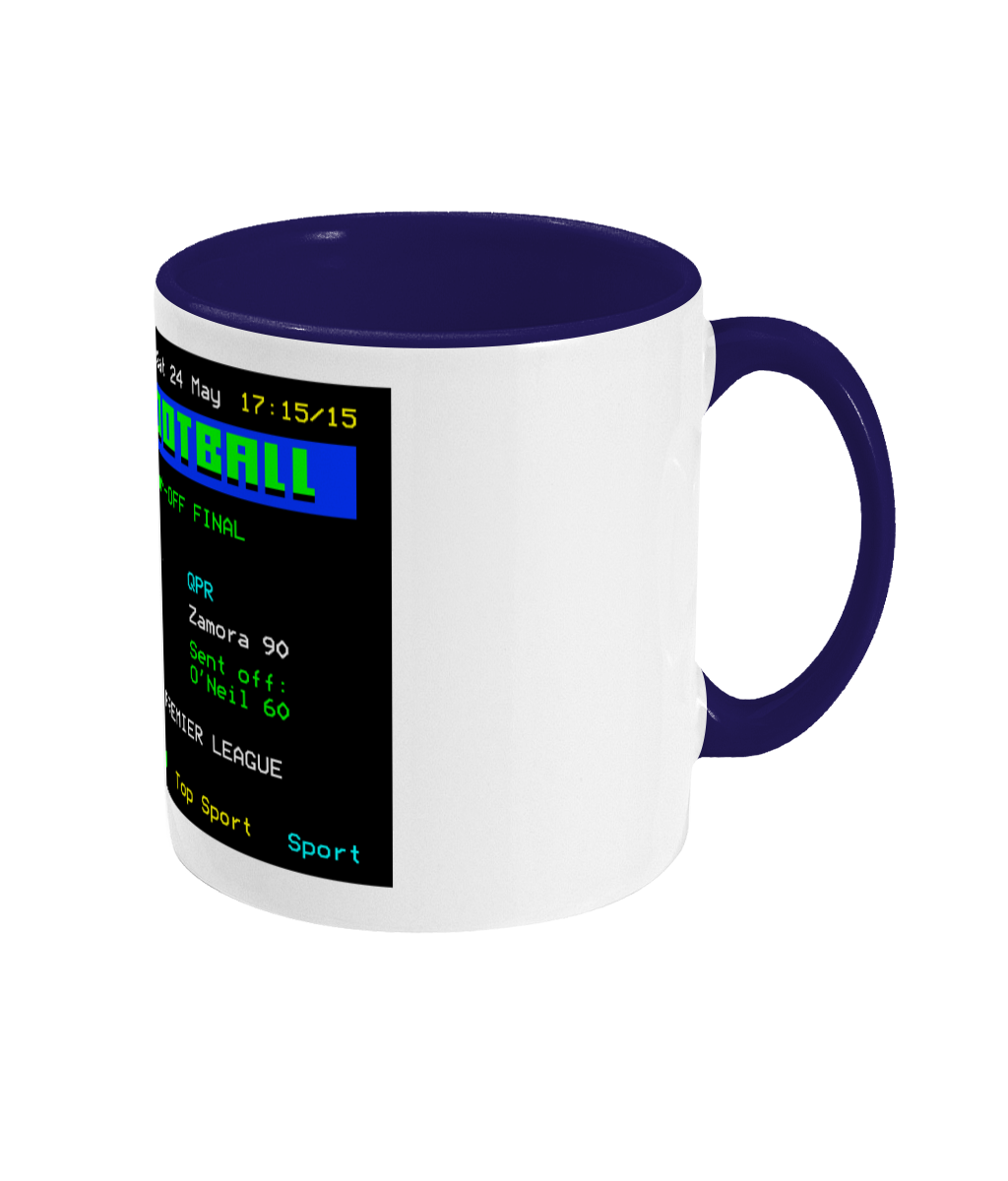 Football Teletext 'Derby v QPR 2014' Mug