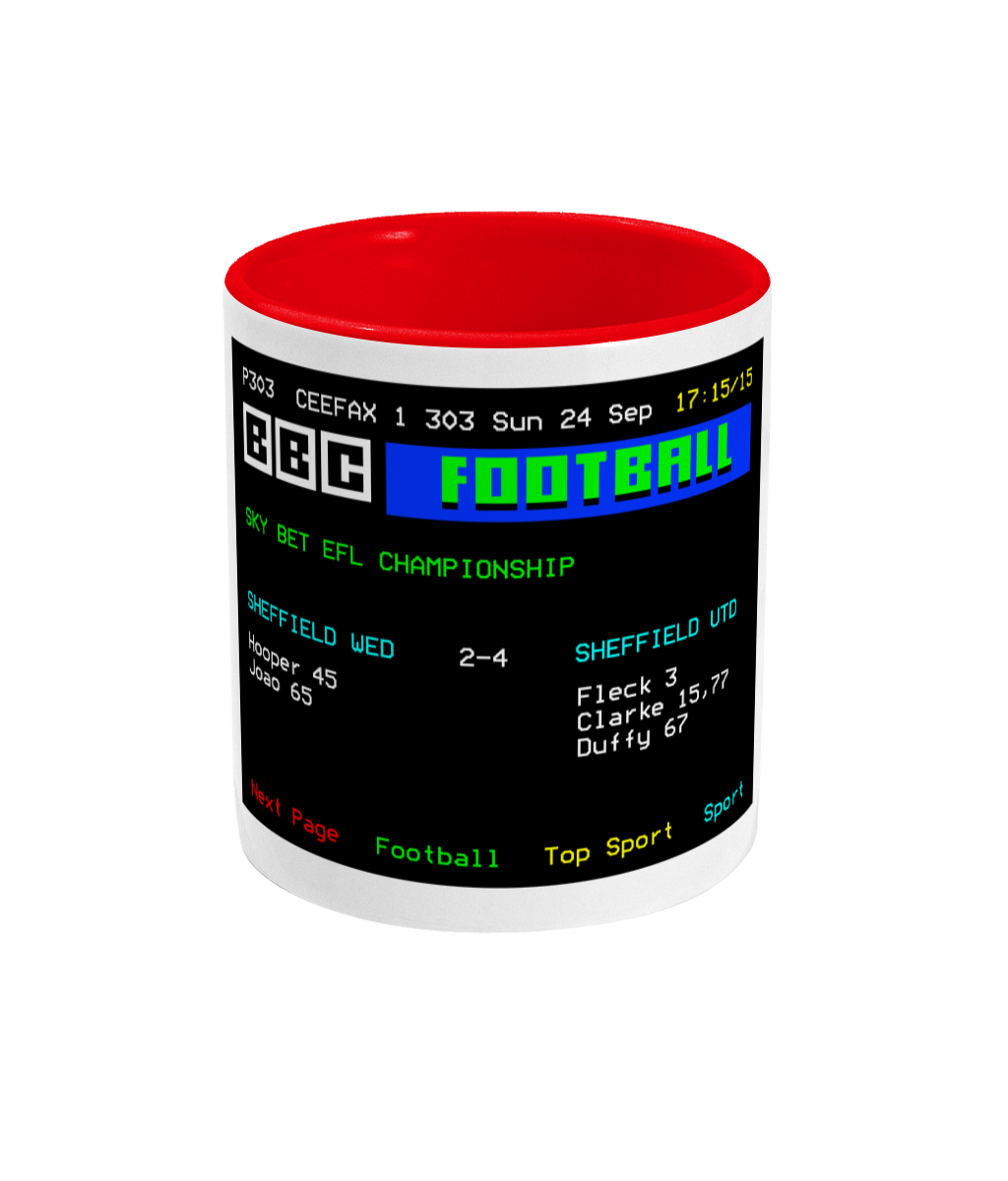 Football Teletext 'Sheffield W v SHEFFIELD U 2017' Mug