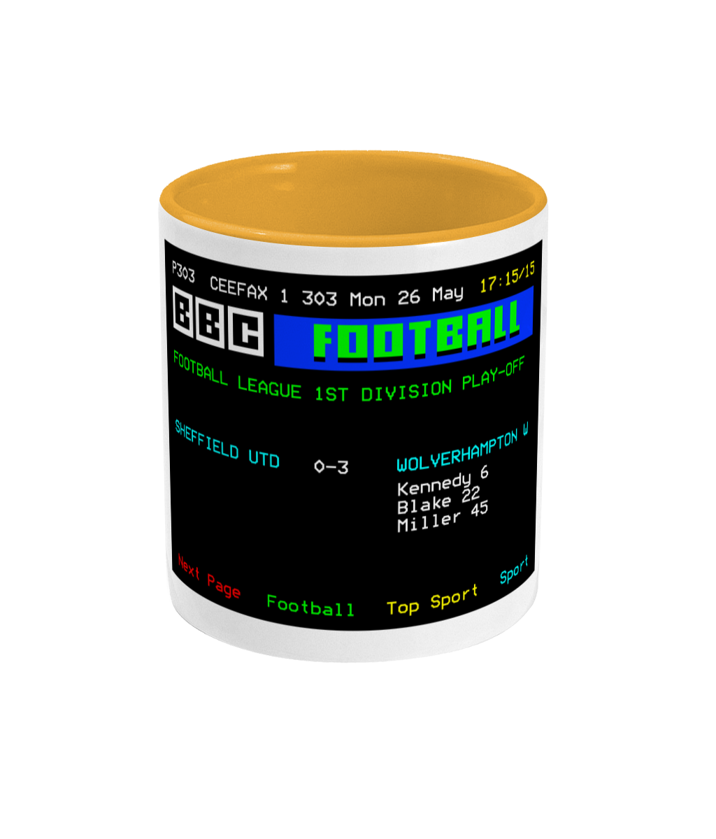 Football Teletext 'Sheffield U v WOLVERHAMPTON 2003' Mug