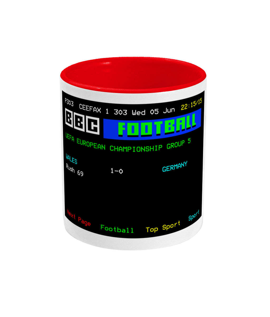 Football Teletext 'WALES v Germany 1991' Mug