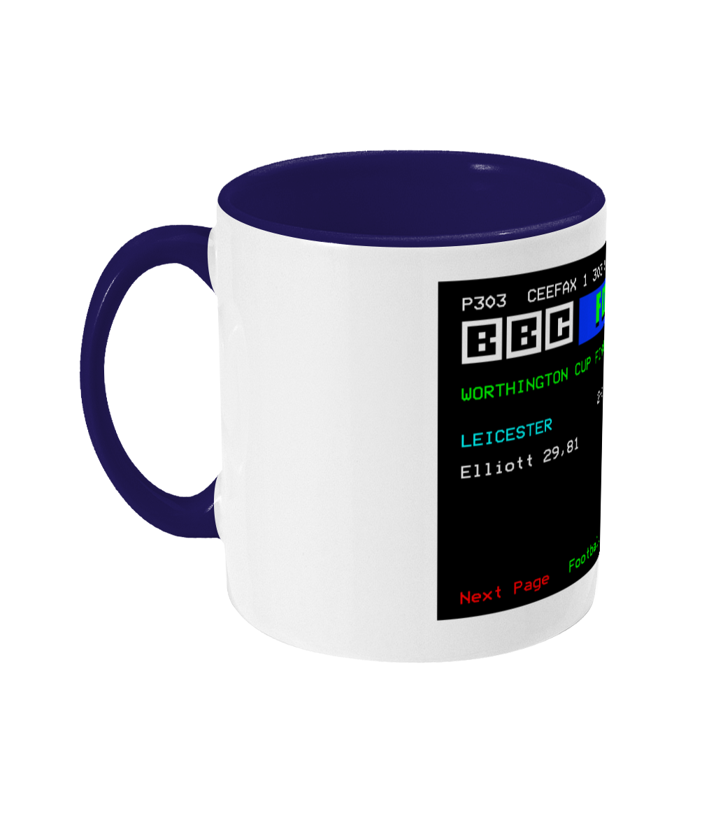 Football Teletext 'LEICESTER v Tranmere 2000' Mug