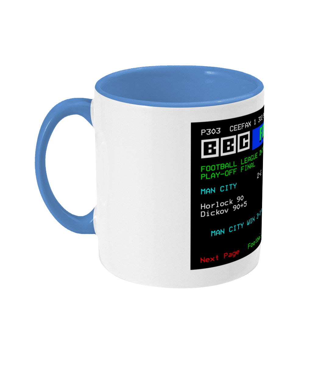 Football Teletext 'MANCHESTER C v Gillingham 1999' Mug