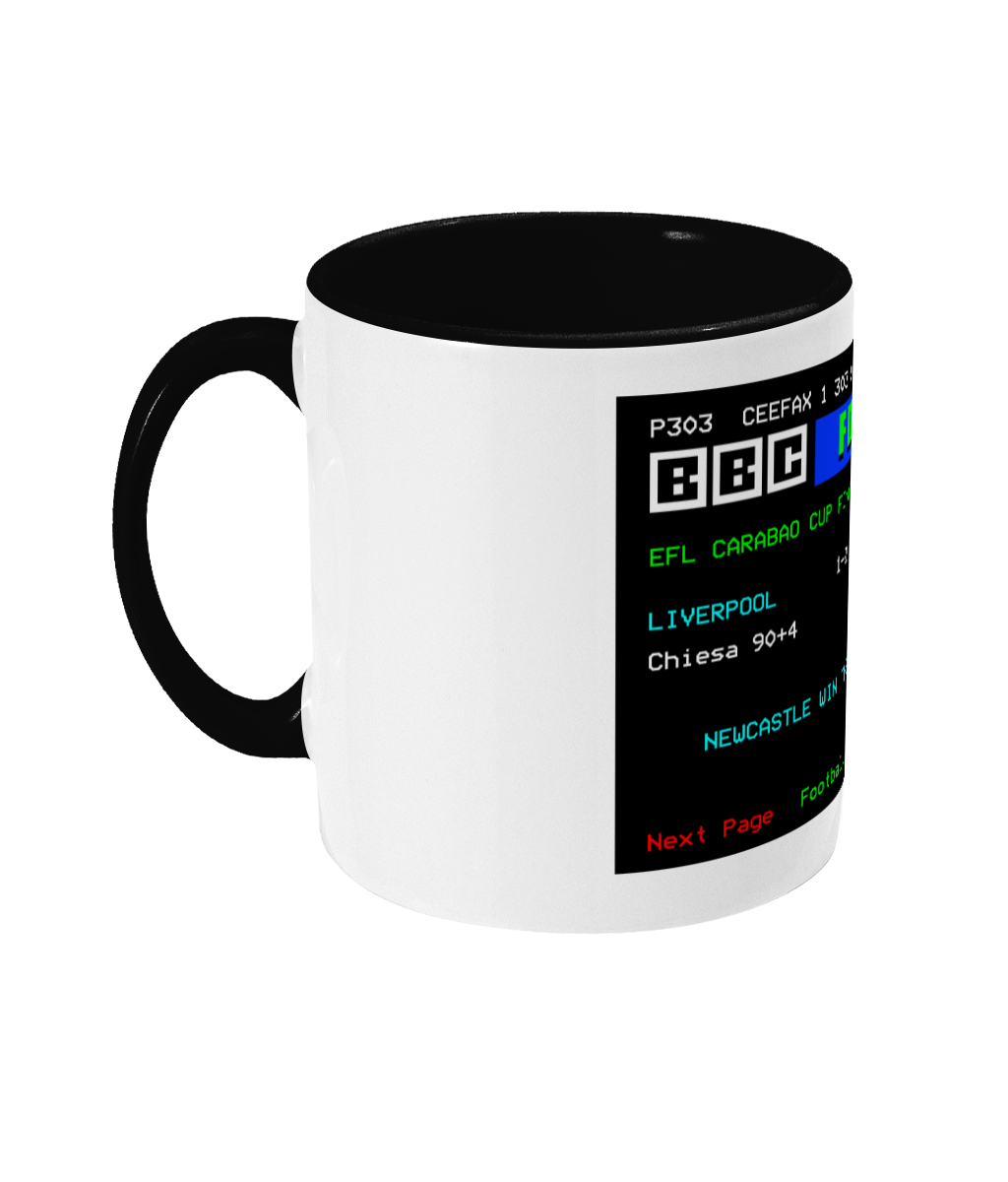 Football Teletext 'Liverpool v NEWCASTLE 2025' Mug