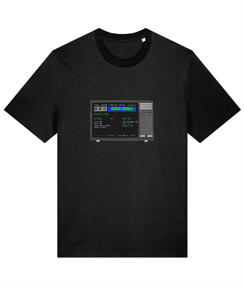 Football Teletext 'WATFORD v Manchester U 2021.png' Unisex T-Shirt