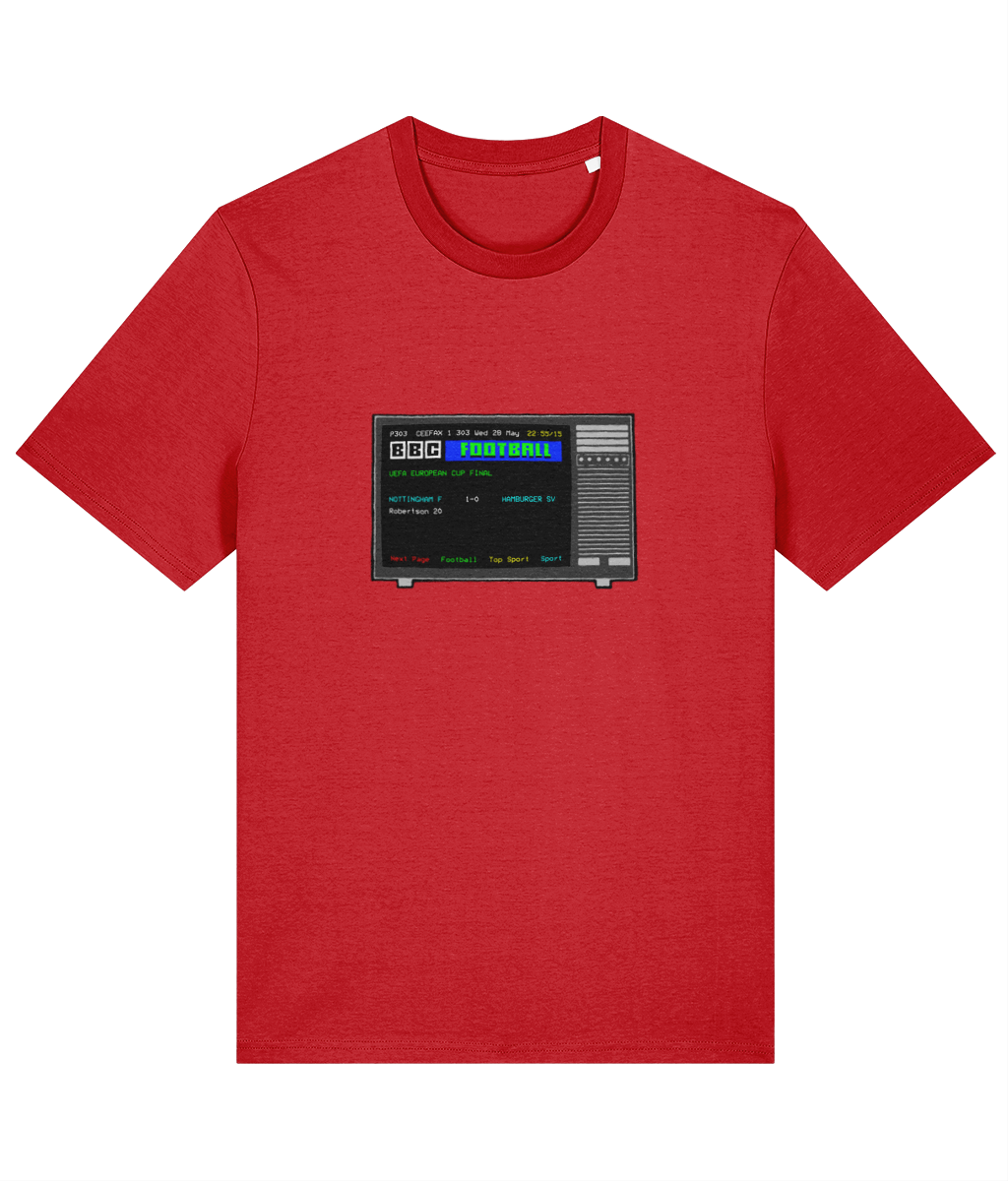 Football Teletext 'NOTTINGHAM FOREST v Hamburg 1980' Unisex T-Shirt