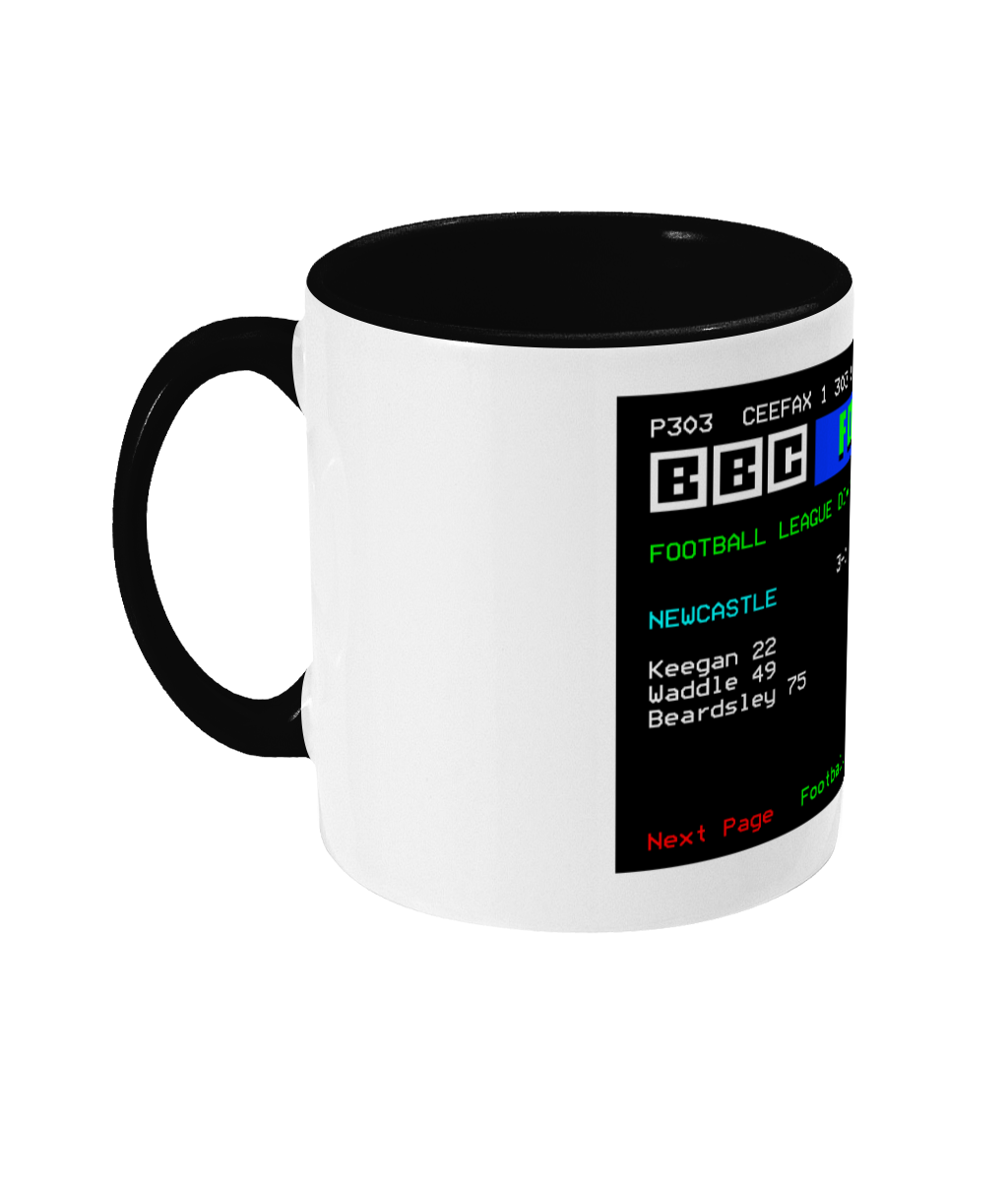 Football Teletext 'NEWCASTLE v Brighton 1984' Mug