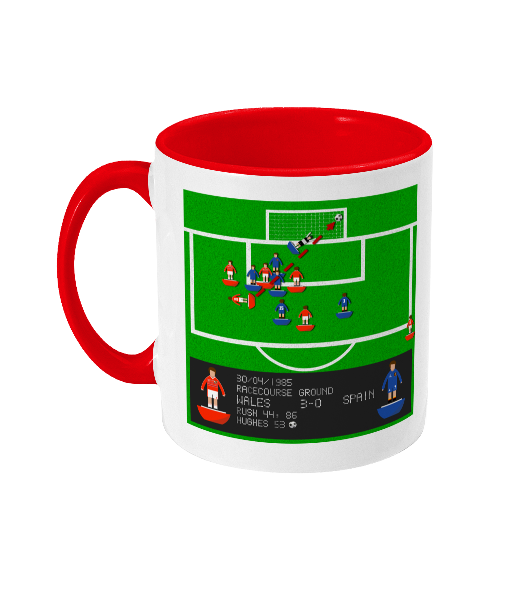 Football Iconic Moment 'Mark Hughes Wales v Spain 1985' Mug