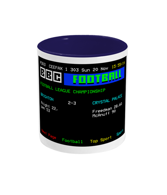 Football Teletext 'Brighton v CRYSTAL P 2005' Mug