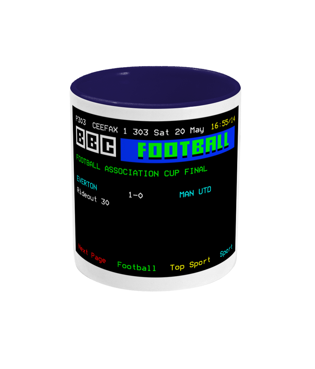 Football Teletext 'EVERTON v Manchester U 1995' Mug