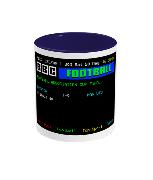 Football Teletext 'EVERTON v Manchester U 1995' Mug