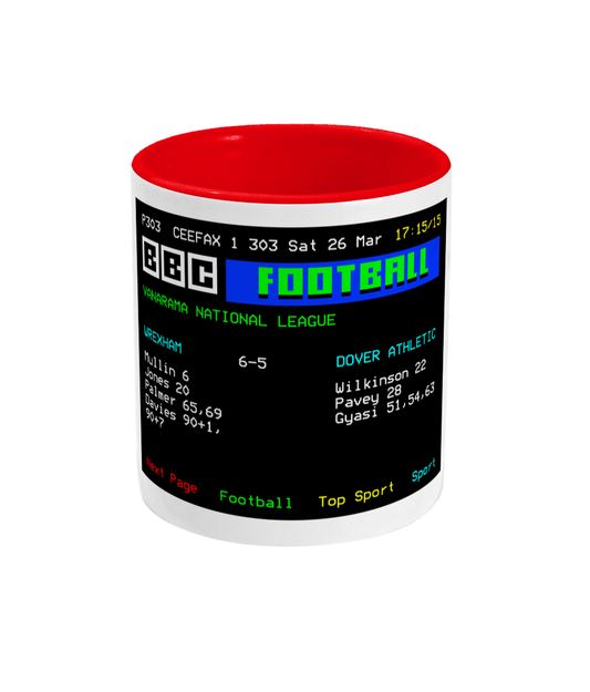 Football Teletext 'WREXHAM v Dover 2022' Mug