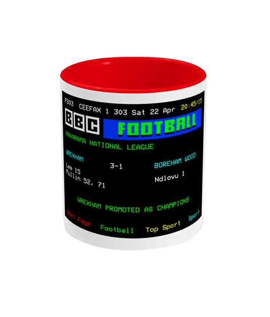 Football Teletext 'WREXHAM v Boreham Wood 2023' Mug