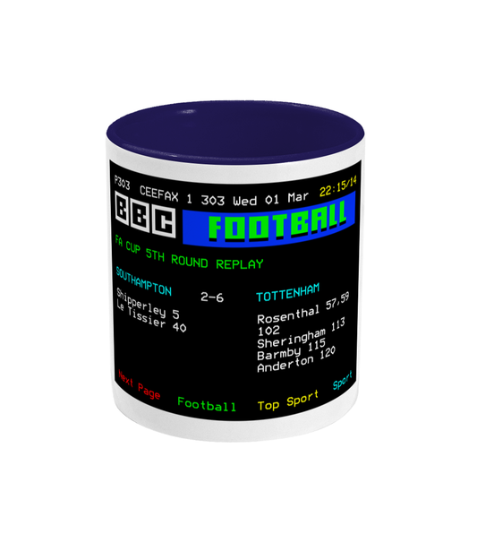 Football Teletext 'Southampton v TOTTENHAM 1995' Mug
