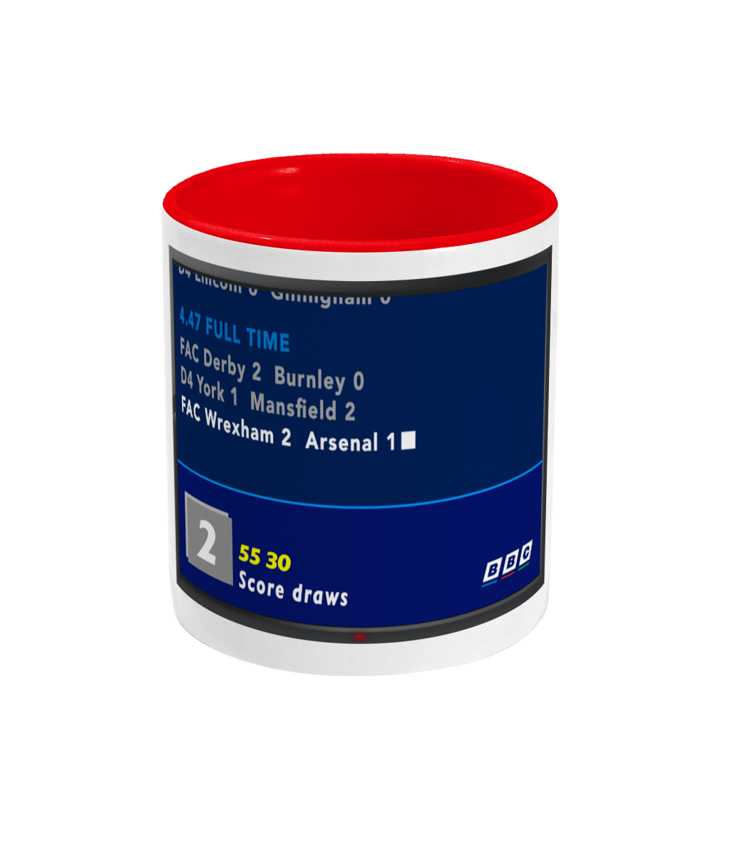 Football Vidiprinter 'WREXHAM v Arsenal 1992' Mug