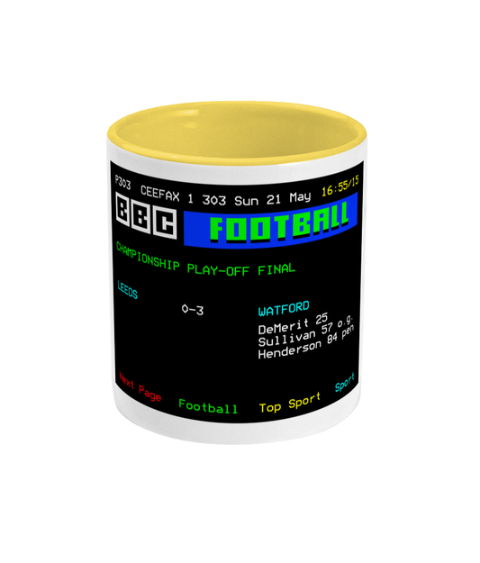 Football Teletext 'Leeds v WATFORD 2006' Mug