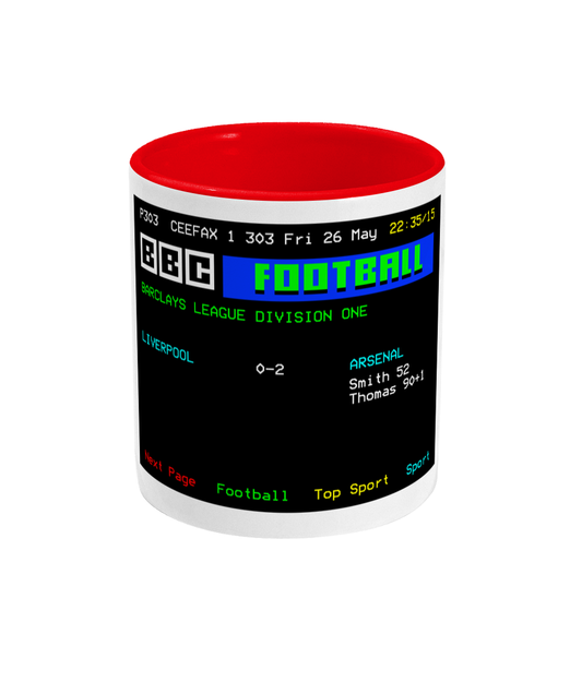 Football Teletext 'Liverpool v ARSENAL 1989' Mug