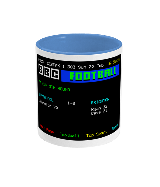 Football Teletext 'Liverpool v BRIGHTON 1983' Mug