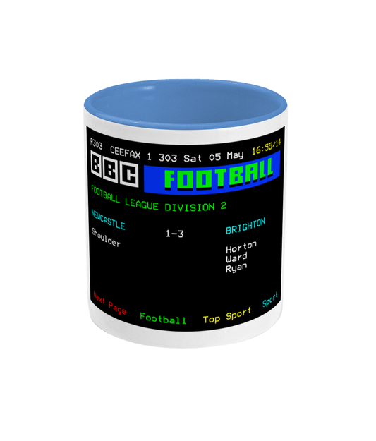 Football Teletext 'Newcastle v BRIGHTON 1977' Mug