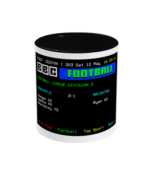 Football Teletext 'NEWCASTLE v Brighton 1984' Mug