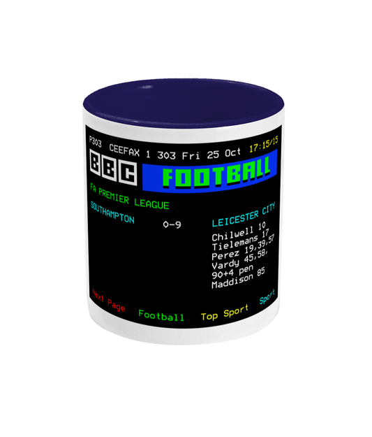 Football Teletext 'Southampton v LEICESTER 2019' Mug