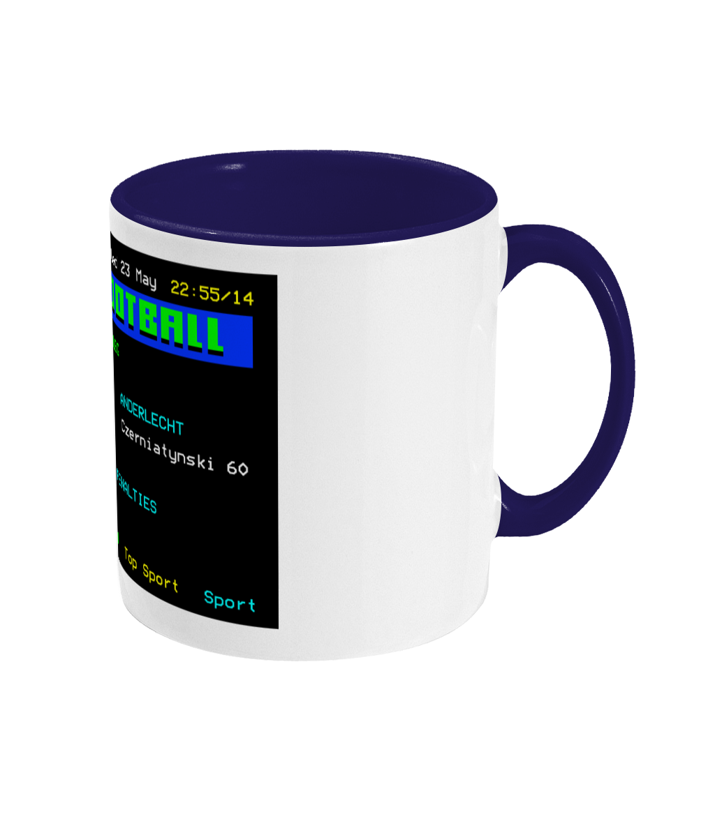 Football Teletext 'TOTTENHAM v Anderlecht 1984' Mug