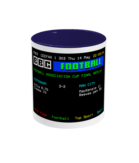 Football Teletext 'TOTTENHAM v Man City 1981' Mug