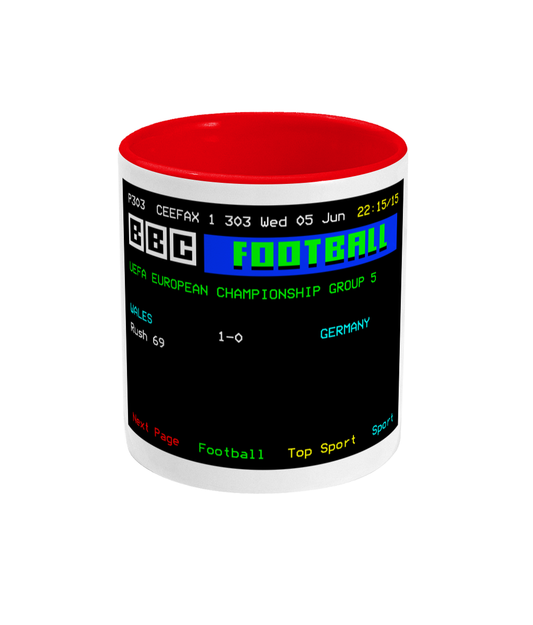 Football Teletext 'WALES v Germany 1991' Mug