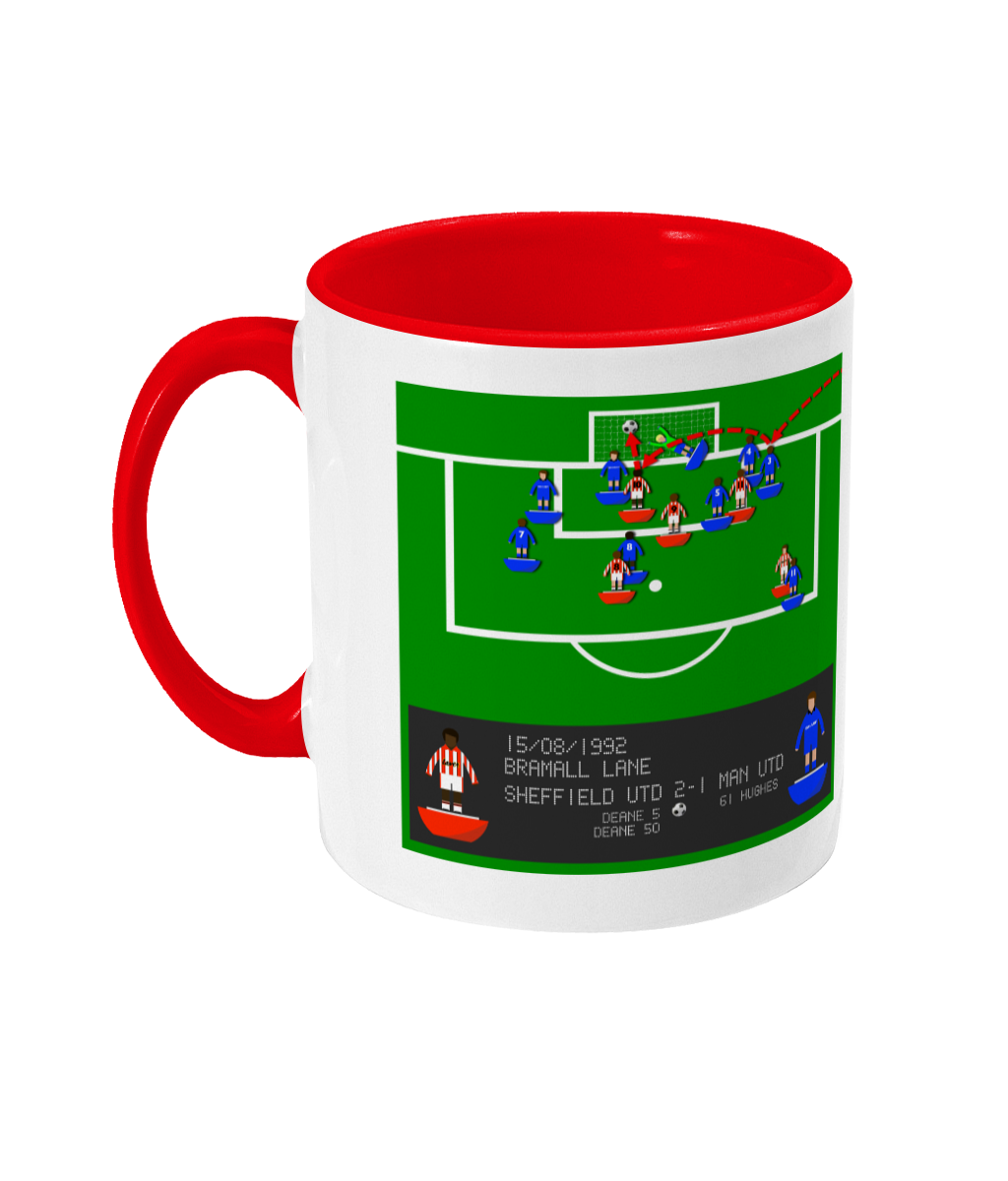 Football Iconic Moment 'Brain Deane SHEFFIELD U v Man United 1992' Mug